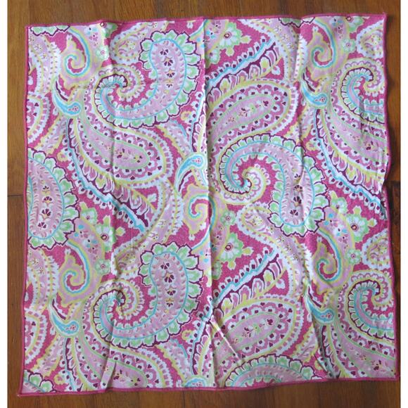 VERA BRADLEY Capri Melon Paisley Pink Set of 4 Napkins Fabric 19.5"x19.5"Retired - Picture 4 of 13